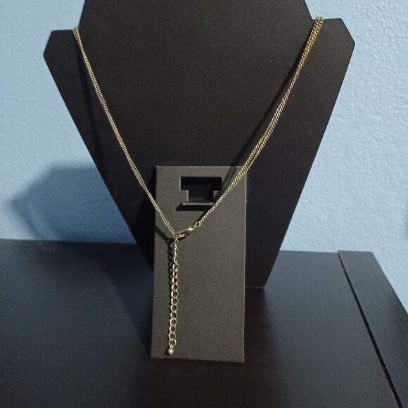 Vintage Blue Owl Pendant on Silver-Toned Chain, 28" - Picture 3 of 3